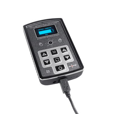 an electronic device is plugged into a charger
